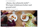 Screenshot des F.A.Z.-Gesundheitspodcasts „Mama, das schmeckt nicht! – Wie kann Schulessen lecker und gesund sein?“ mit zwei Kindern beim Essen.