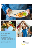 Coverbild: Teller mit Resten und Eimer mit Lebensmittelabfällen