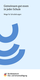 Der Flyer richtet sich an Schulleitungen. Er zeigt ihnen einfache Maßnahmen für mehr Qualität in der Schulverpflegung auf und macht auf die vielfältigen Unterstützungsangebote aufmerksam. 