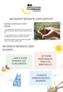 Bild von Plakat mit bunten Textfeldern mit Alltagstipps und Illustrationen