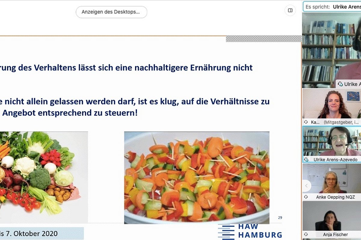 Screenshot Webkonferenz Vortrag Prof. Arens-Azevedo mit Teilnehmenden