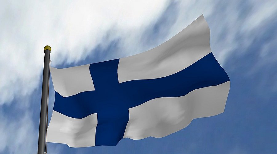 Flagge von Finnland – Blaues Kreuz auf weißem Grund.