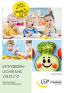 Coverbild mit essenden Kleinkindern und Gesicht aus Gemüse