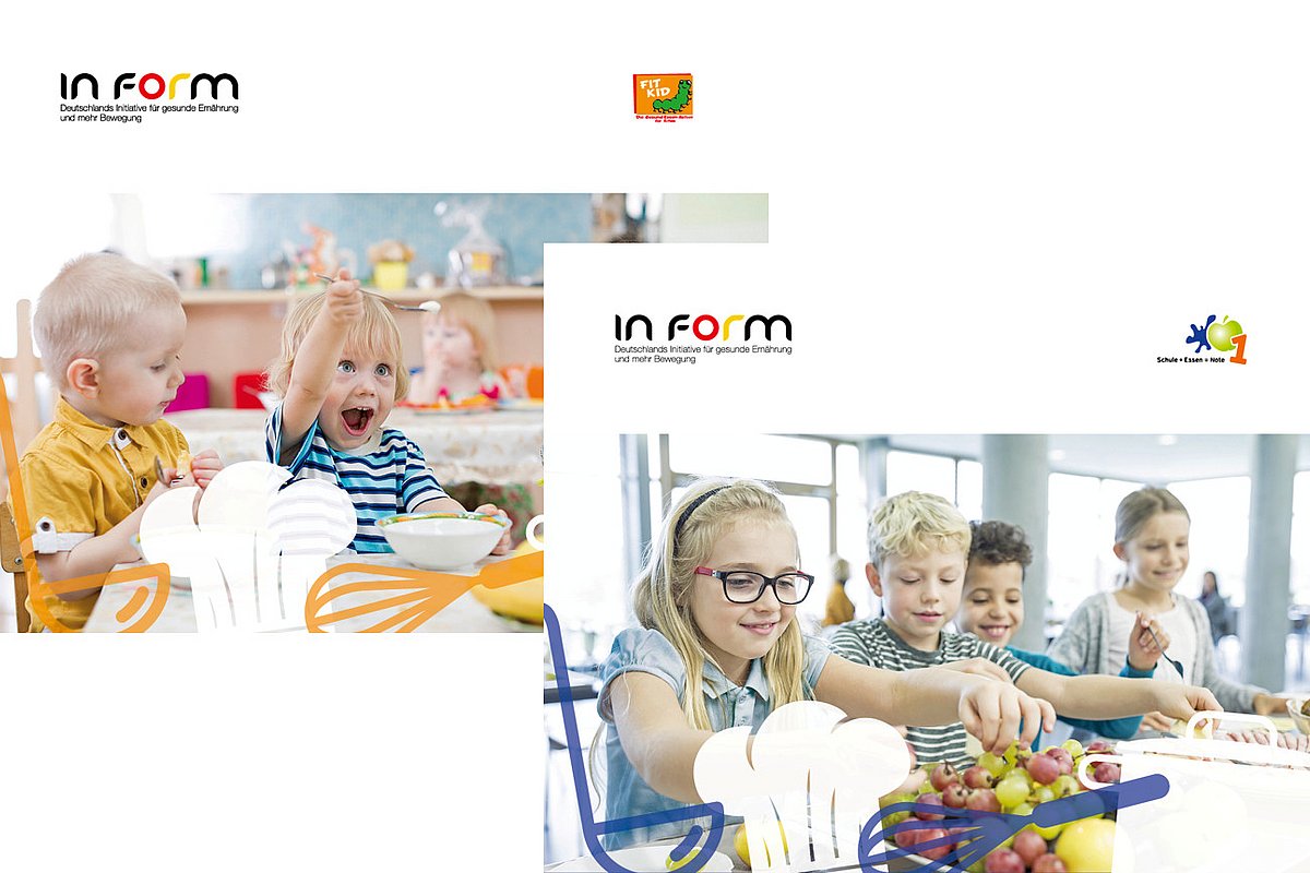 Coverfotos neue DGE-Qualitätsstandards Kita und Schule  Die neuen Coverfotos der DGE-Qualitätsstandards Kita und Schule