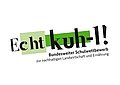 Logo Echt kuh-l: Text farbigen Hintergrund