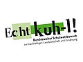 Logo Echt kuh-l: Text farbigen Hintergrund