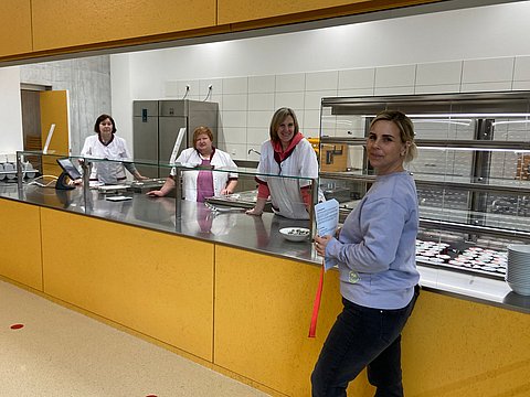 Blick in die neue Mensa der Martini-Schule Freystadt.